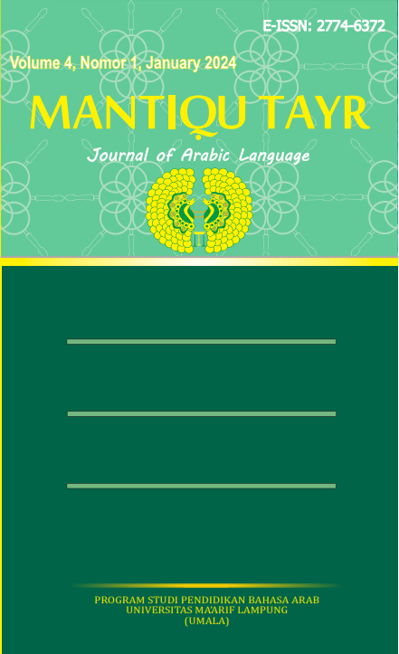 View Vol. 4 No. 1 (2024): Mantiqu Tayr: Journal of Arabic Language