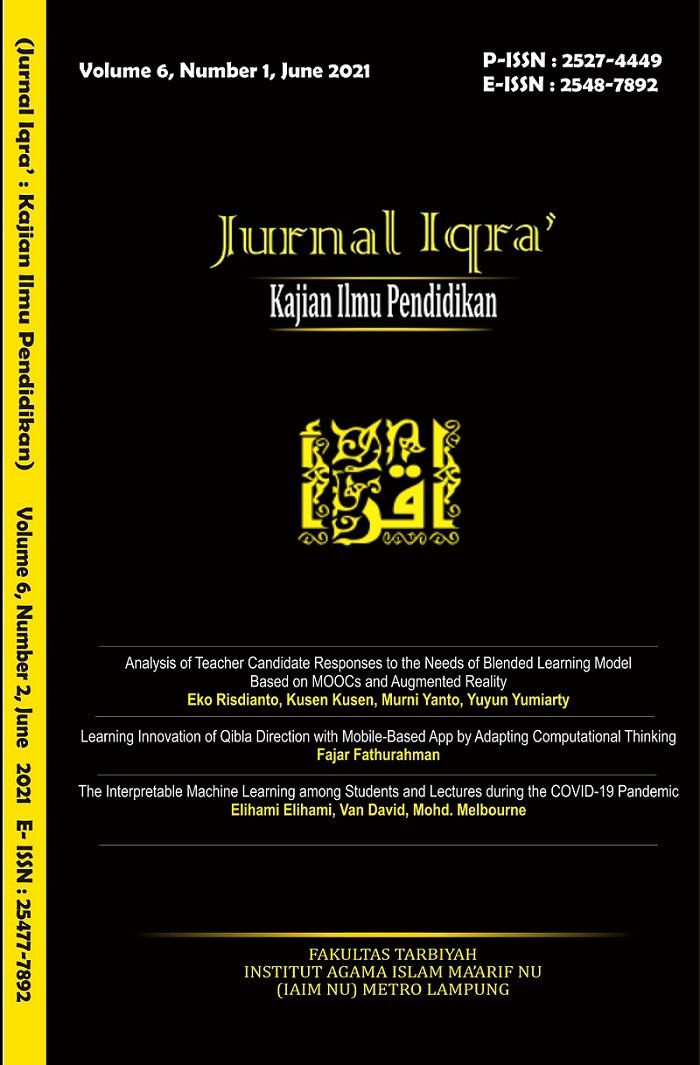 View Vol. 6 No. 1 (2021): Jurnal Iqra' : Kajian Ilmu Pendidikan